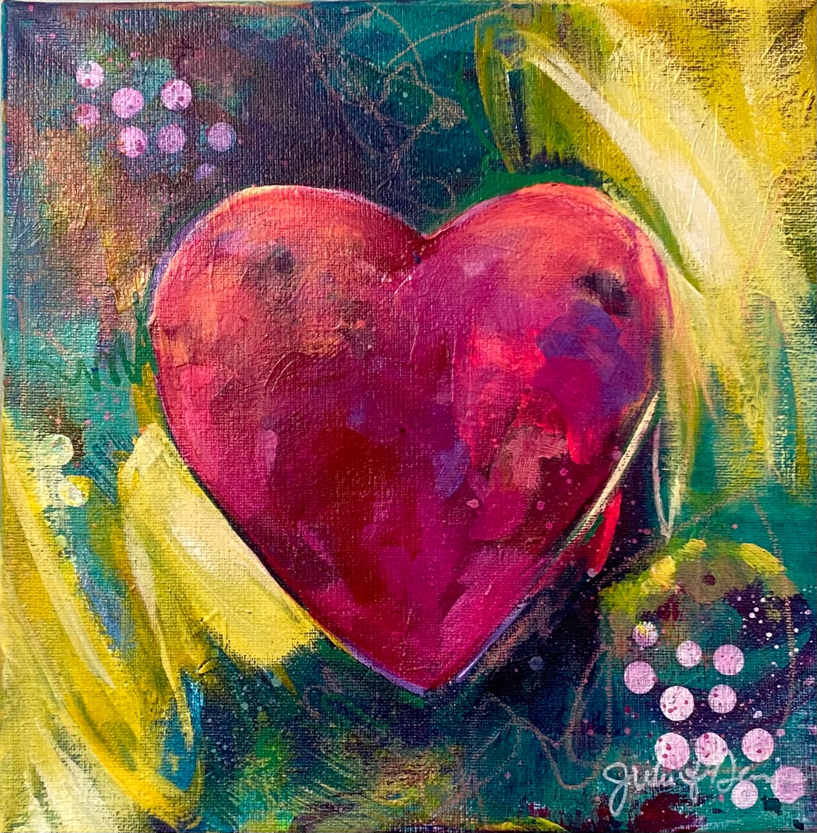 Follow Your Heart No. 2" 11x11" Original on Canvas