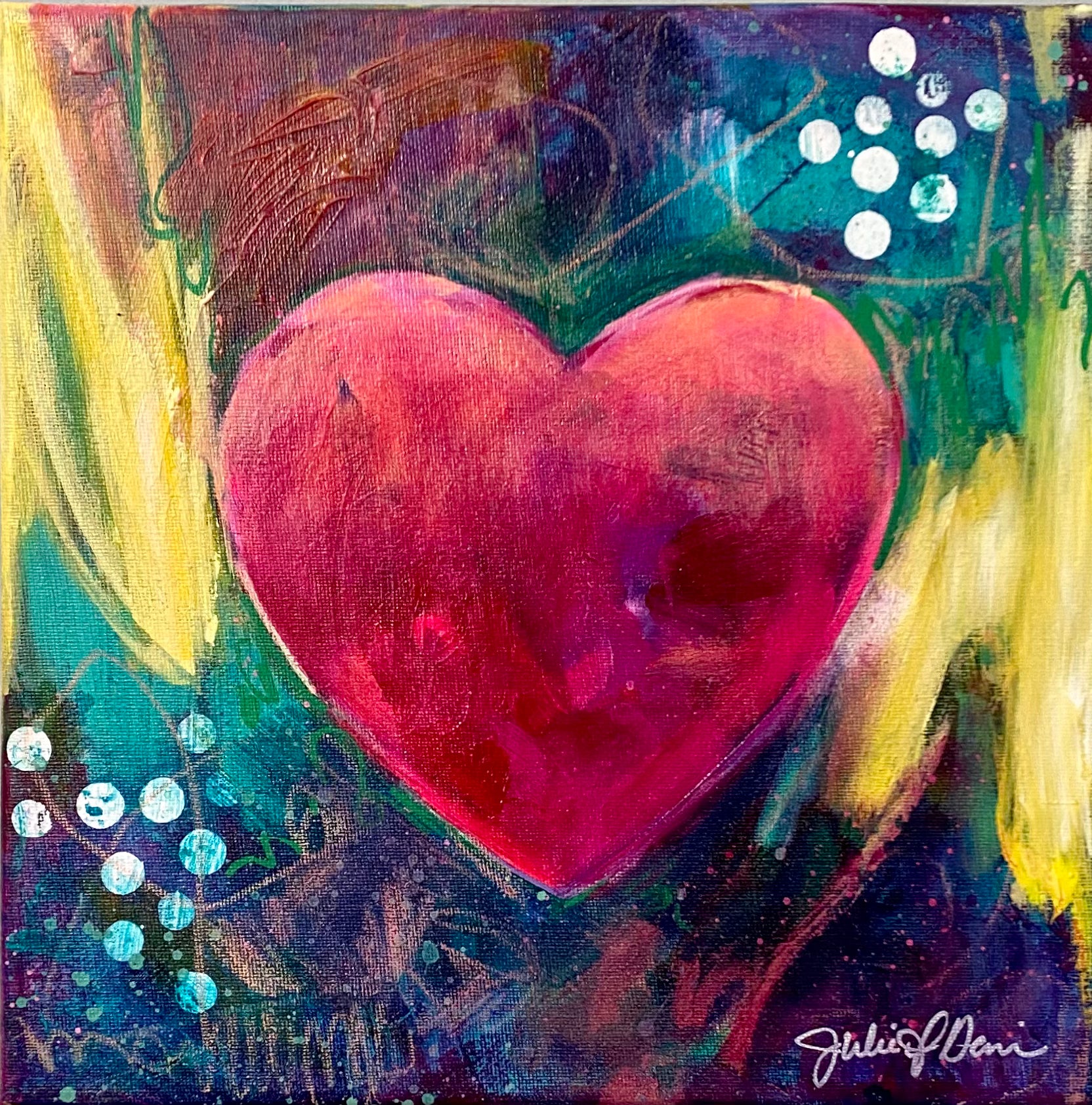 Follow Your Heart No. 4 11x11" Original on Canvas
