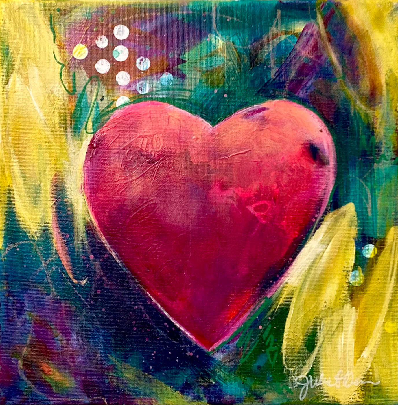 Follow Your Heart No. 3" 11x11" Original on Canvas