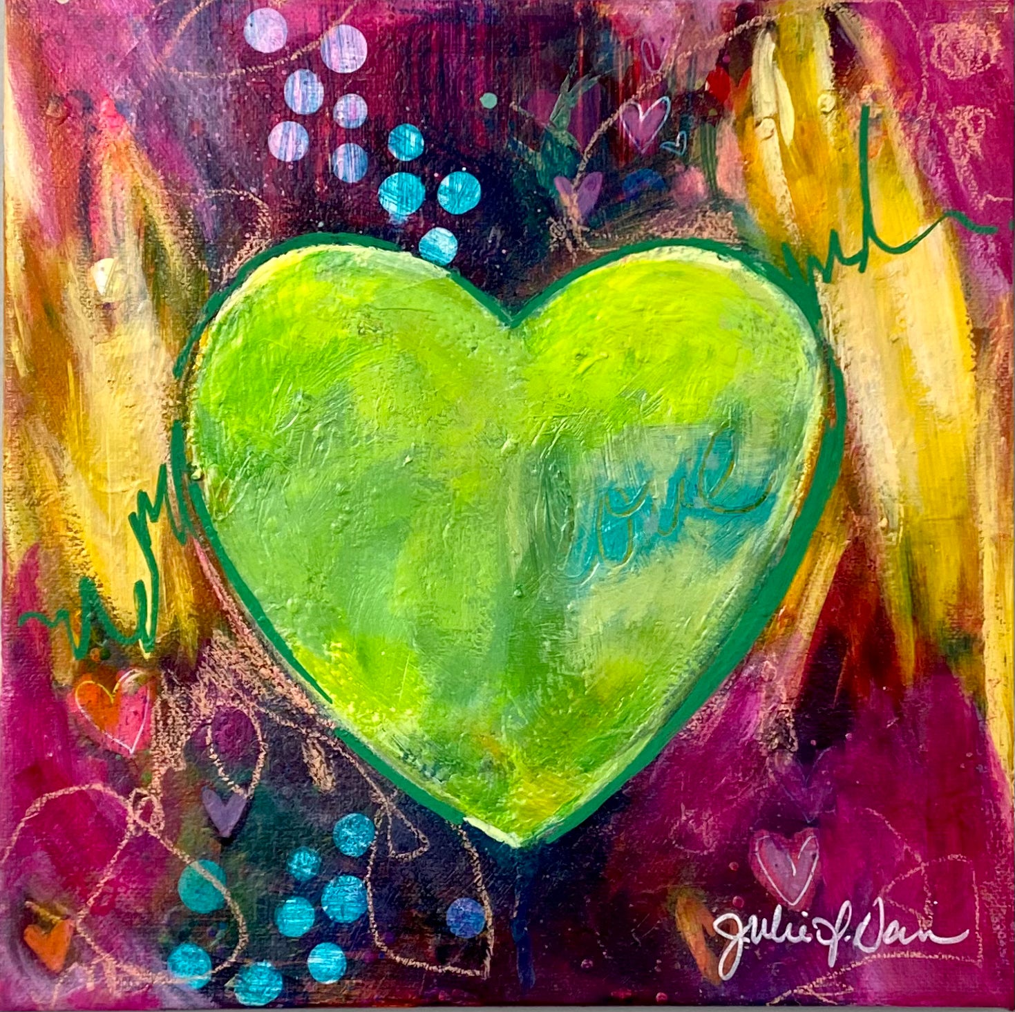 Follow Your Heart No. 5 10x10" Original on Canvas