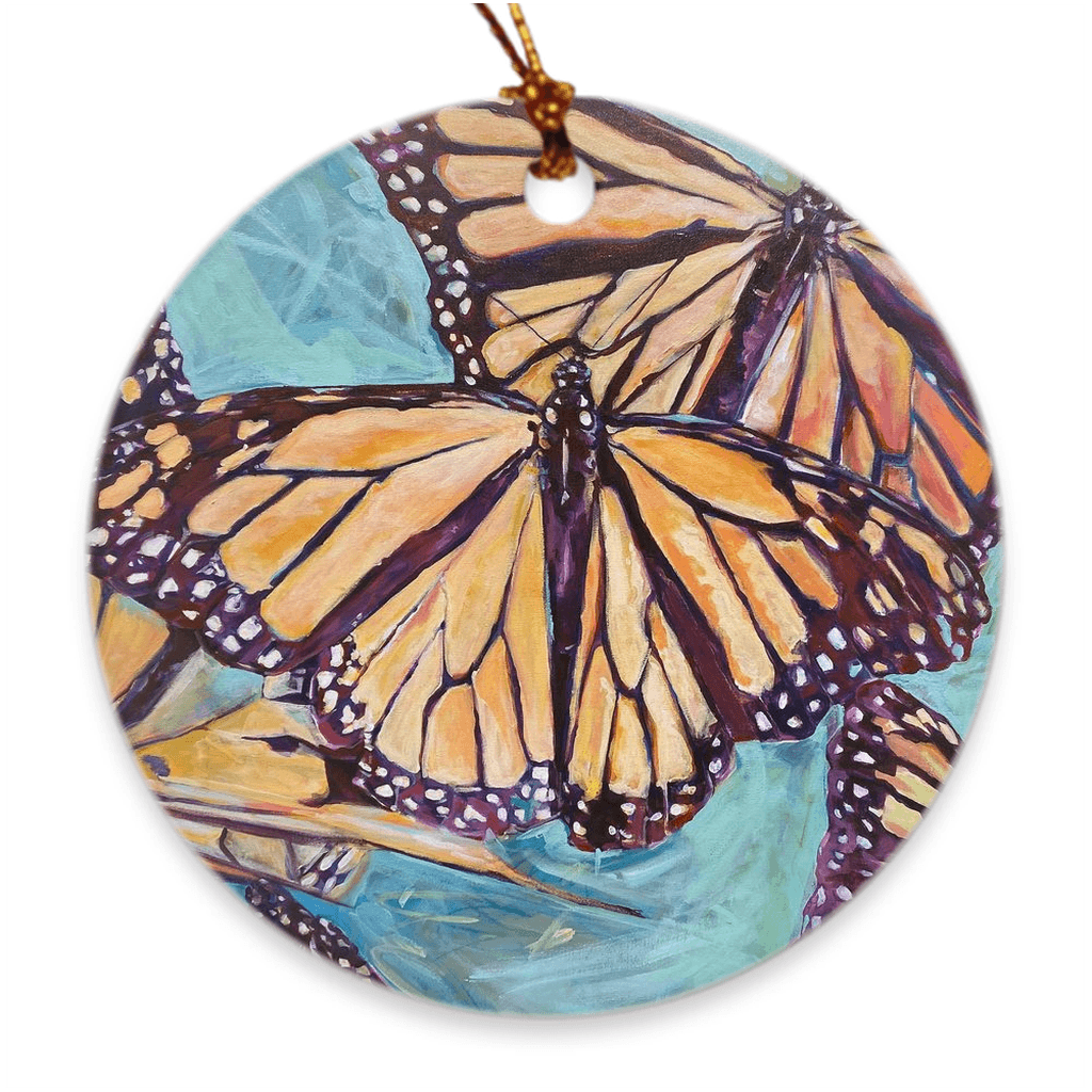 "Transformation Taking Flight" Monarch Porcelain Ornament